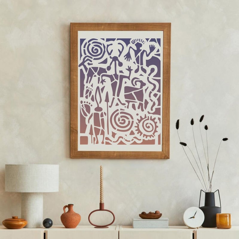 SUNVERSE Stencils for Crafts Reusable Texture Stencils Geometric Stencil for Painting on Wood Furniture Card Canvas Paper Scrapbook - Image 3