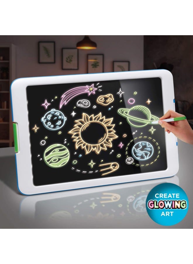 Discovery لوحة رسم نيون متوهجة للأطفال معMarkers ملونة، قاعدة مدمجة/تركيب على الحائط، اختر من 6 أوضاع ضوئية، سهلة التنظيف/قابلة للغسل، شاشة واسعة، تخزين مسطح، رائعة للأطفال، متعددة الألوان - Image 2
