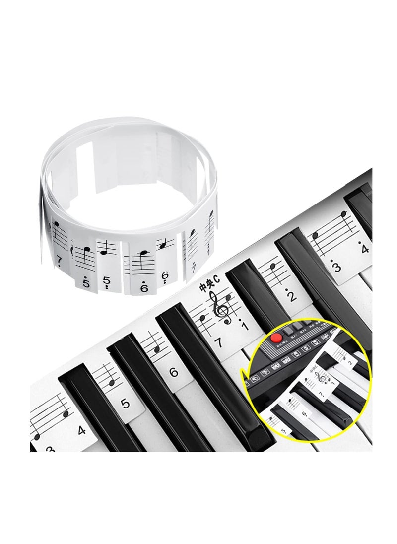 SYOSI Piano Keyboard Stickers - New Alternative To Messy Piano Key Stickers Electronic Piano Keyboard Note Stickers for Kids Beginners, Transparent & Removable  - Image 1