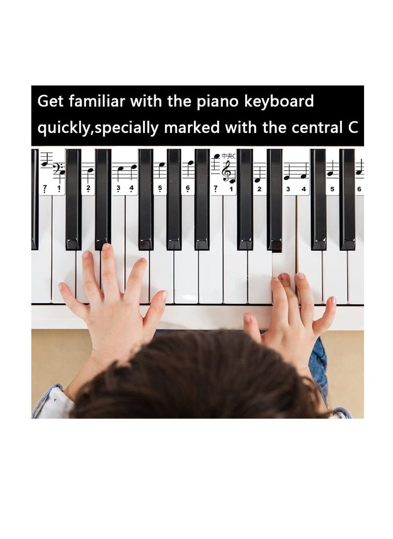 SYOSI Piano Keyboard Stickers - New Alternative To Messy Piano Key Stickers Electronic Piano Keyboard Note Stickers for Kids Beginners, Transparent & Removable  - Image 2