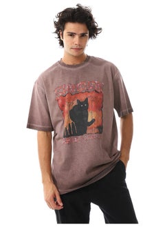 Printed Deep Taupe T-Shirt