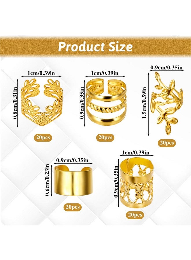 مولين مجموعة مجوهرات شعر ذهبية من مولين، مكونة من ١٠٠ قطعة، وأساور شعر للضفائر، ومشابك شعر للضفائر، وحلقات شعر ذهبية، ودلايات شعر قابلة للتعديل للضفائر، وإكسسوارات ضفائر شعر للنساء والرجال. - Image 2