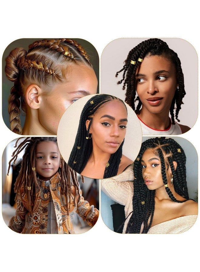 مولين مجموعة مجوهرات شعر ذهبية من مولين، مكونة من ١٠٠ قطعة، وأساور شعر للضفائر، ومشابك شعر للضفائر، وحلقات شعر ذهبية، ودلايات شعر قابلة للتعديل للضفائر، وإكسسوارات ضفائر شعر للنساء والرجال. - Image 4