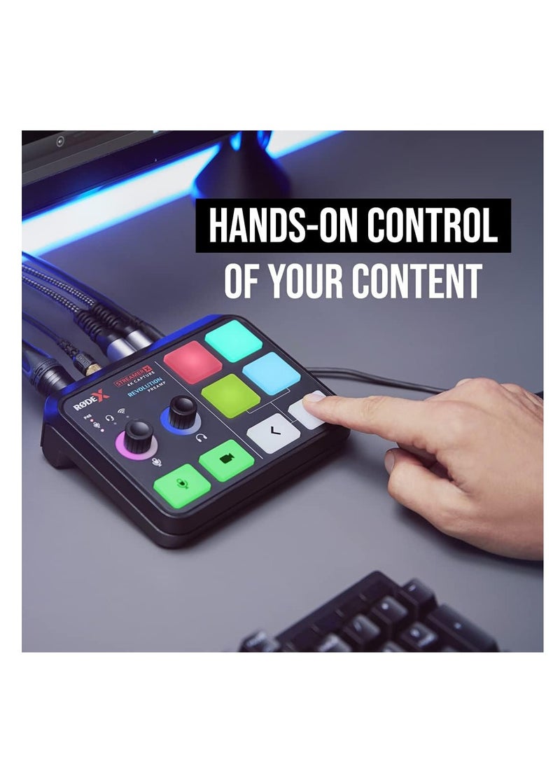 رود RODE X ستريمر X واجهة صوت احترافية متكاملة وبطاقة التقاط فيديو بدقة 4K مع توصيل XLR و HDMI و TRRS للبث والألعاب وإنشاء المحتوى - Image 2