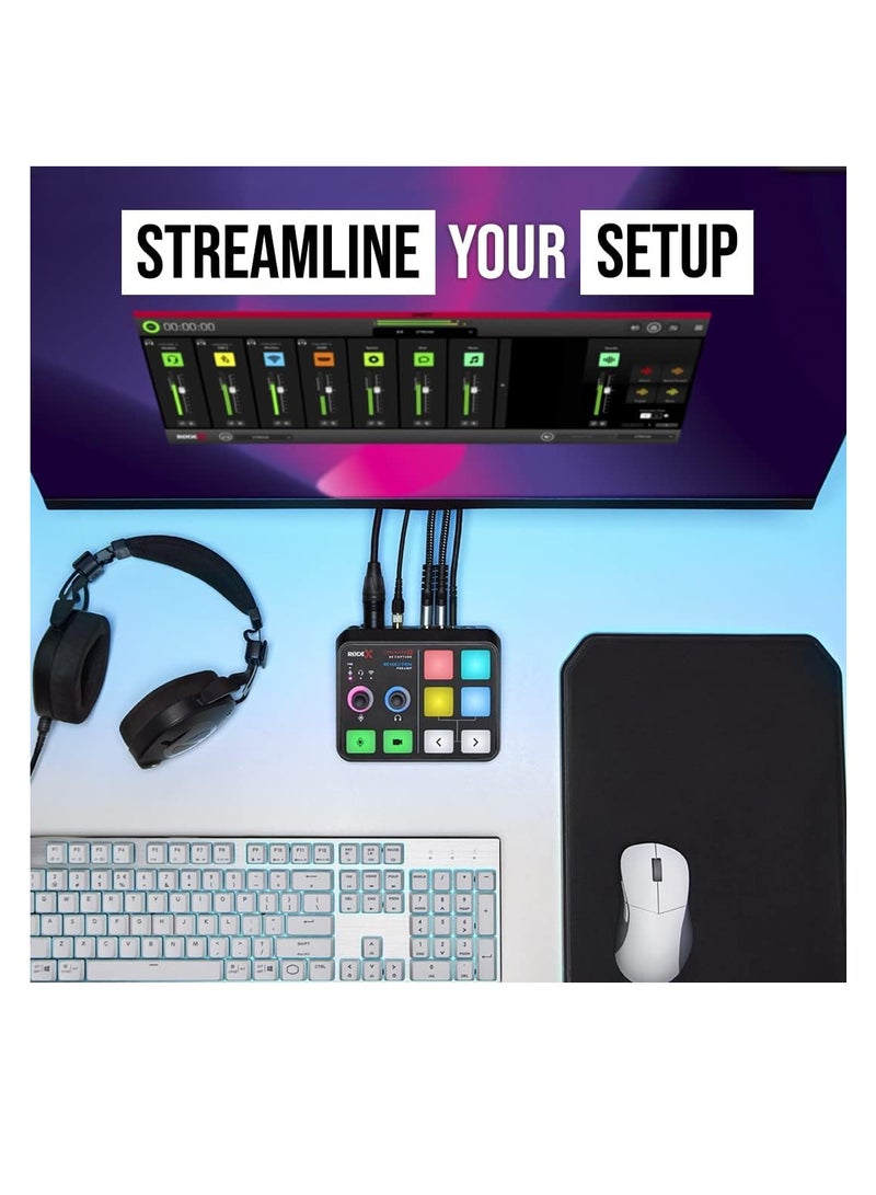 رود RODE X ستريمر X واجهة صوت احترافية متكاملة وبطاقة التقاط فيديو بدقة 4K مع توصيل XLR و HDMI و TRRS للبث والألعاب وإنشاء المحتوى - Image 5
