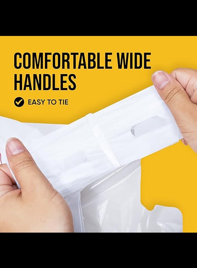 Plastic Bags, 50 Count Thank You Bags, Plastic Bags With Handles For Shopping, Grocery, Plastic Bags For Small Business , Recyclable T Shirt Bags, White Plastic Bag,32x56cm - Image 3
