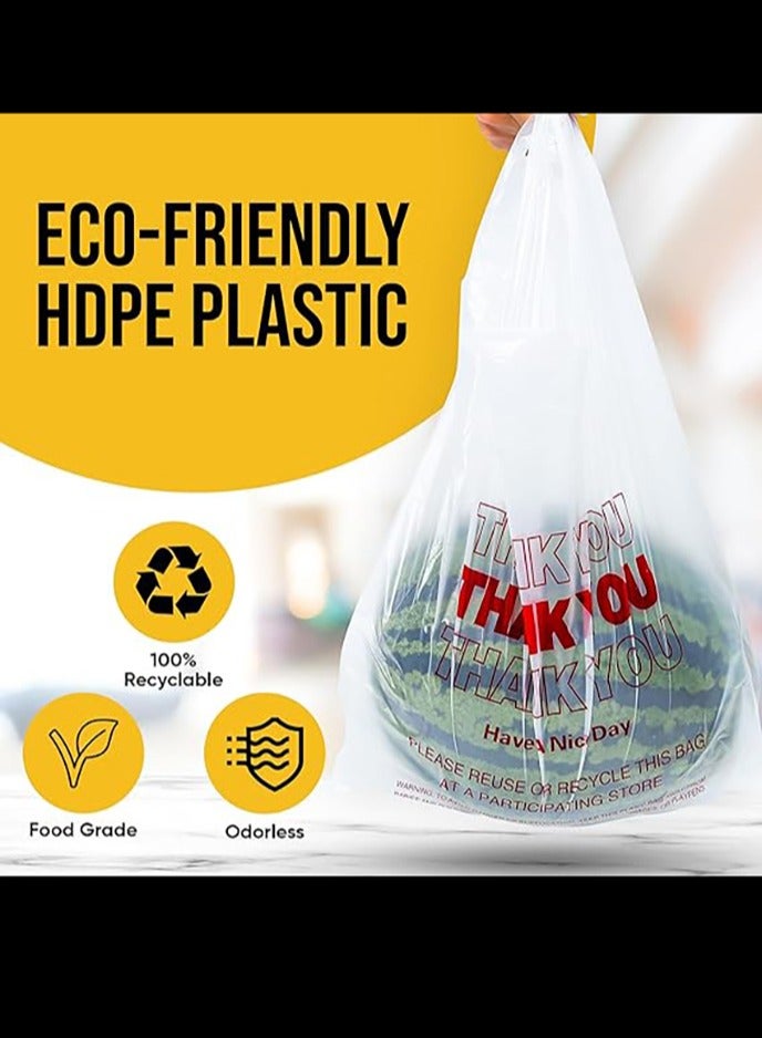 Plastic Bags, 50 Count Thank You Bags, Plastic Bags With Handles For Shopping, Grocery, Plastic Bags For Small Business , Recyclable T Shirt Bags, White Plastic Bag,32x56cm - Image 5