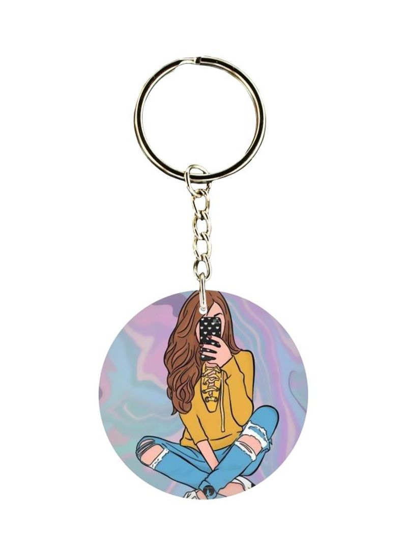 RKN Girl Printed Double Sided Keychain