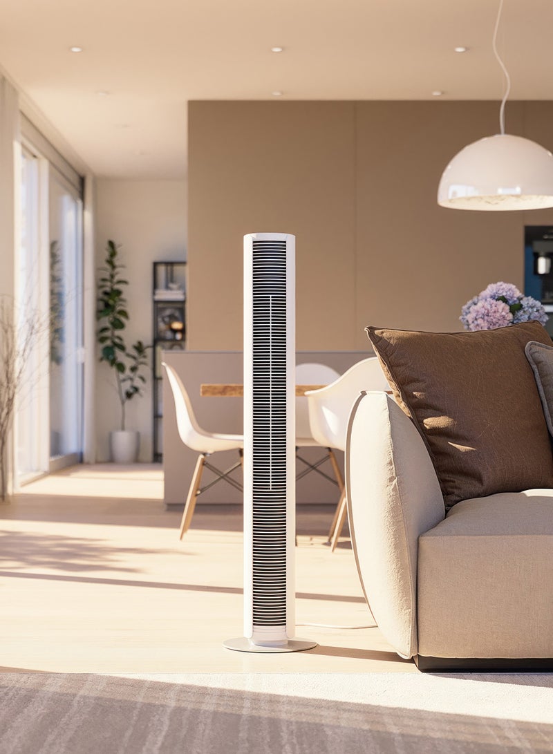 Stadler Stadler Form Swiss Design Tower Fan Peter with Remote Control and Easy Touch Panel Swing Mode with 3 Speed Levels Timer and Swivel Function Slim Design White 2 Years Warranty plus Local Support  - Image 2