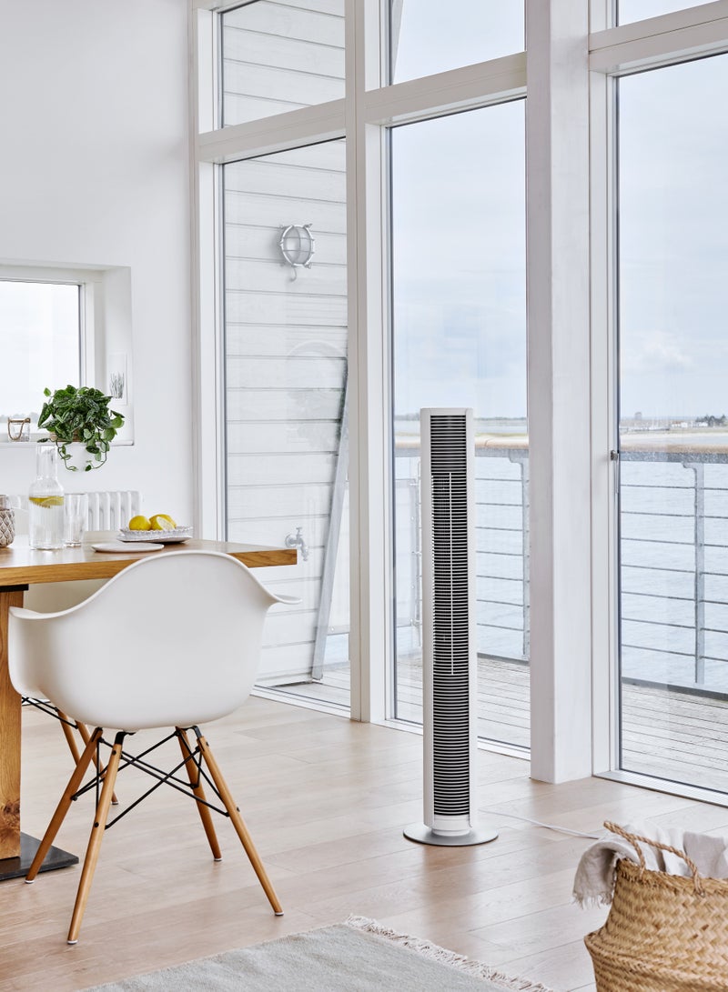 Stadler Stadler Form Swiss Design Tower Fan Peter with Remote Control and Easy Touch Panel Swing Mode with 3 Speed Levels Timer and Swivel Function Slim Design White 2 Years Warranty plus Local Support  - Image 3