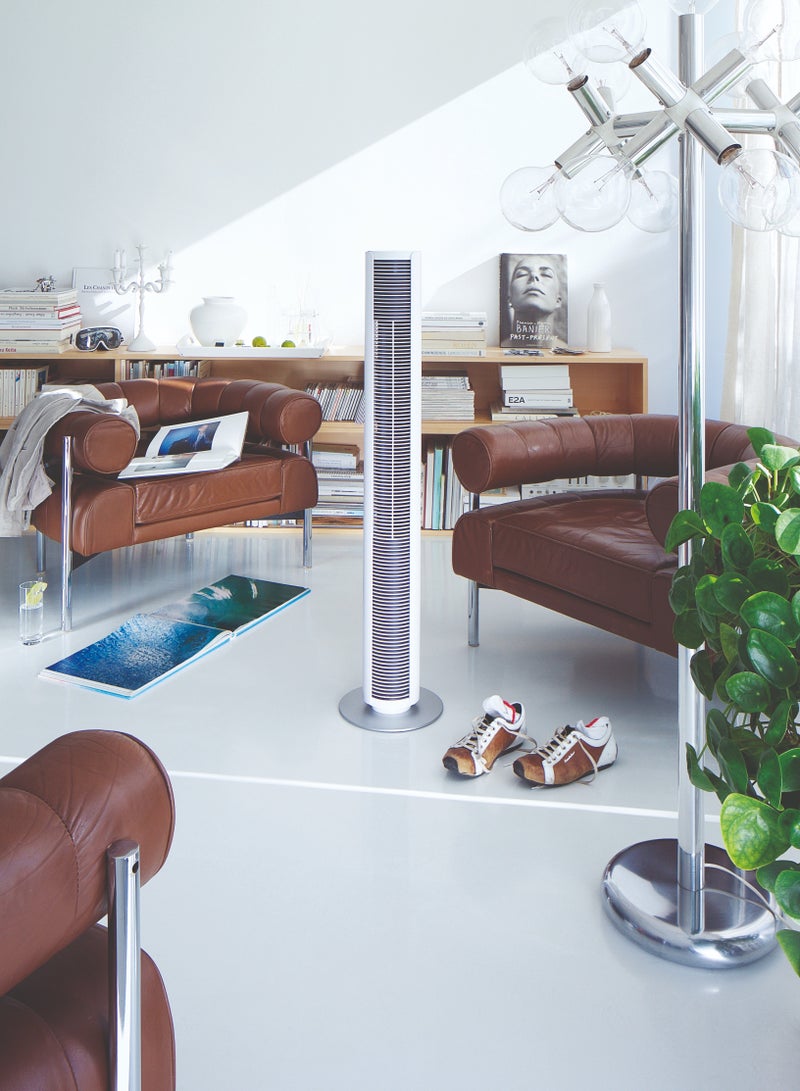 Stadler Stadler Form Swiss Design Tower Fan Peter with Remote Control and Easy Touch Panel Swing Mode with 3 Speed Levels Timer and Swivel Function Slim Design White 2 Years Warranty plus Local Support  - Image 4