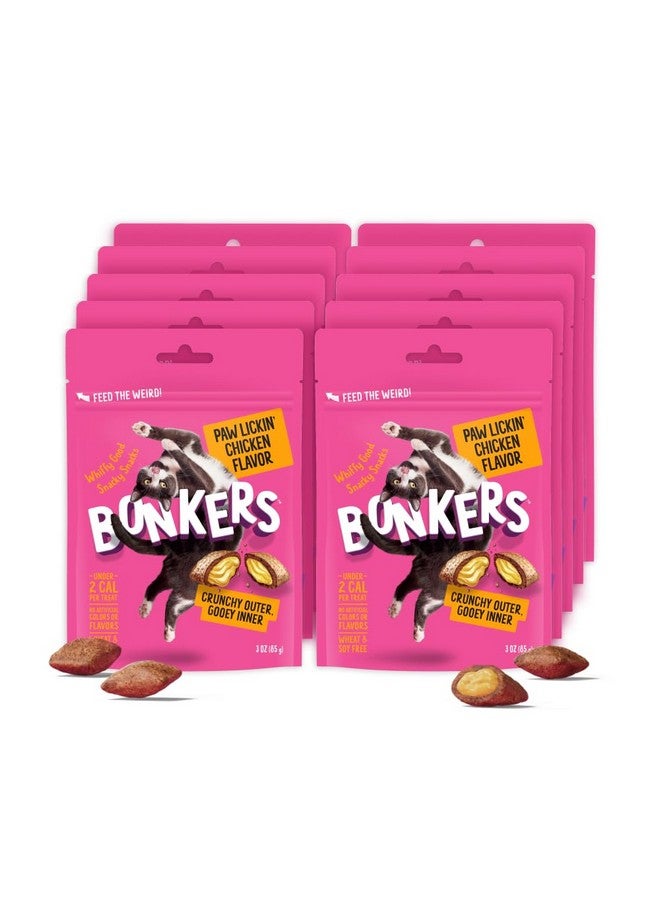 Bonkers Cat Treats Paw Lickin' Chicken Flavor 3 OZ, Cat Treats, Treats for Training, for All Breeds and Ages, Food Topper, Resealable Pouch (10 Pack) - Image 1