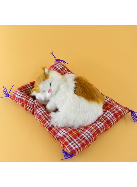Realistic Meowing Cat Tabletop Decor Toy Yellow block sleeping cat