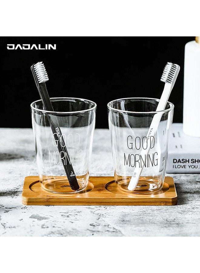 JAJALIN Jajalin Simple Glass Mouthwash Cup, Toothbrush Cup, Washing Cup, Couple's Cup, Creative Minimalist Transparent Toothbrush Cup, Single Pack - Image 1