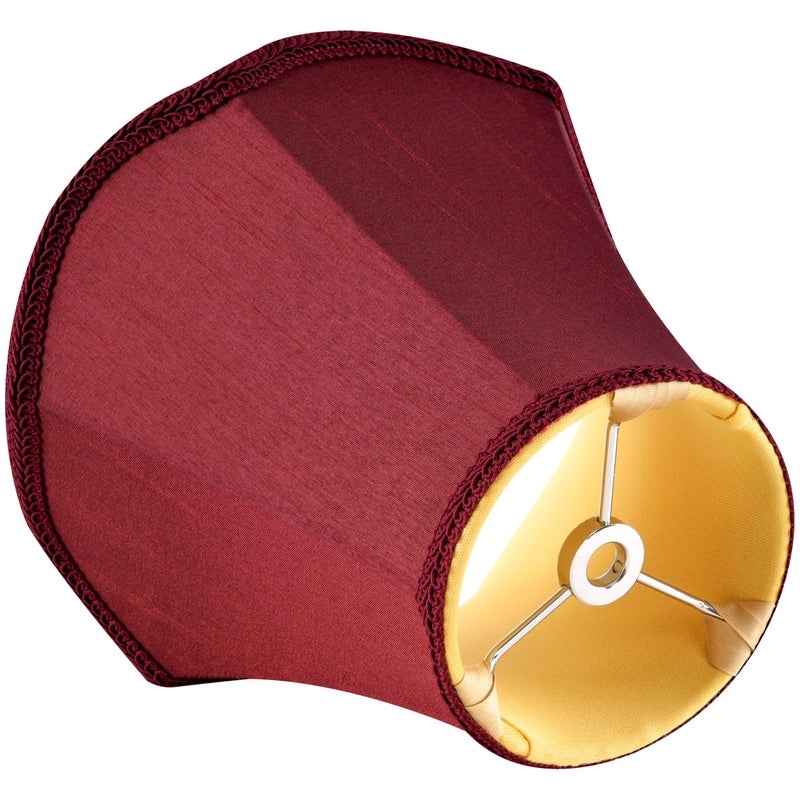 GO&SO GOSO 8" Scalloped Lamp Shades Set of 2 Small Mini, 4"Ã—8" Ã—6.4" Spider Burgudy Red Victorian Lampshade for Table Lamps,Wall Lamp Bell Lamp Shade Repalcement, Faux Silk Lampshades Art Deco & Modern - Image 3