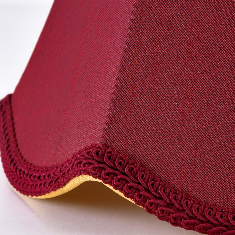 GO&SO GOSO 8" Scalloped Lamp Shades Set of 2 Small Mini, 4"Ã—8" Ã—6.4" Spider Burgudy Red Victorian Lampshade for Table Lamps,Wall Lamp Bell Lamp Shade Repalcement, Faux Silk Lampshades Art Deco & Modern - Image 4