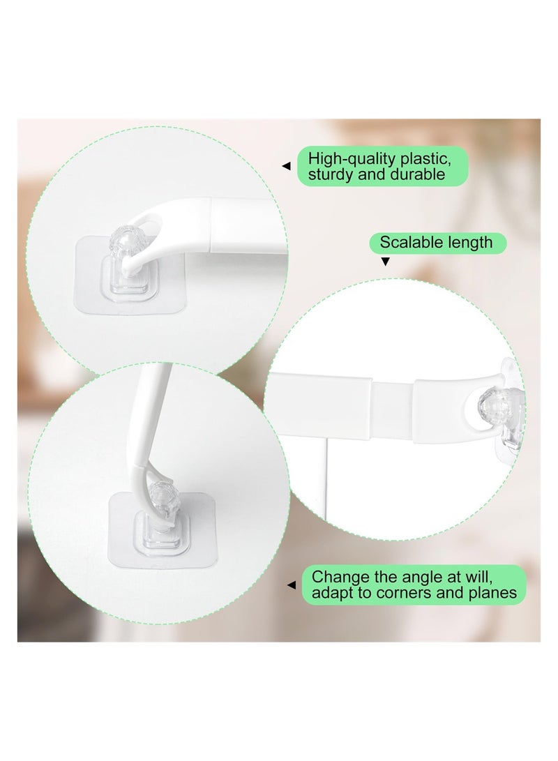 SYOSI Shower Corner Storage Bar, 2 Pcs Travel Trailer Camper RV Accessories for Inside Hanging Securing Toiletries, Adjustable White Corner Shelves, RV Bathroom Organization Must Have Accessories - Image 4