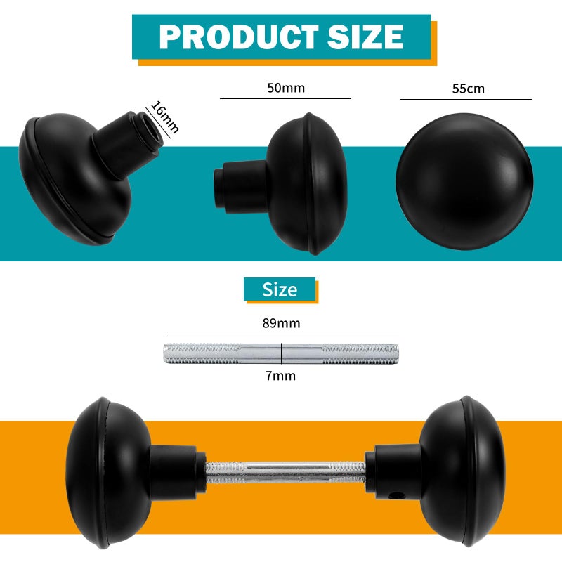 Newliplace 1 Pack Vintage Old Style Door Knob Set With Spindle  Antique Door Knobs Replacement Set For Interior Doors  Matte Black - Image 2