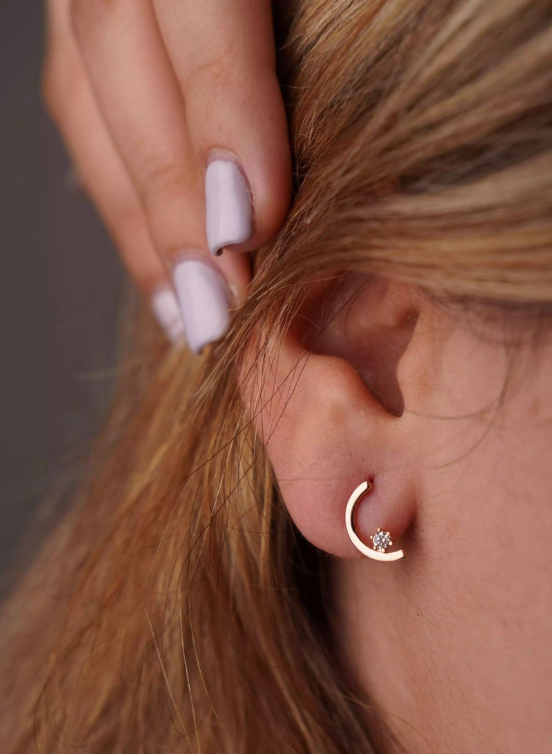 روبي آرت الذهب أقراط روبي آرت جولد من الذهب الوردي الخالص عيار 18 قيراطًا للنساء - 1.26 جرام - Image 2