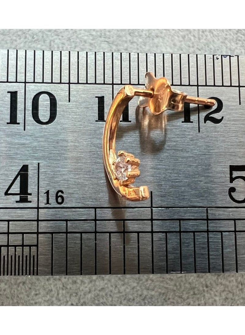 روبي آرت الذهب أقراط روبي آرت جولد من الذهب الوردي الخالص عيار 18 قيراطًا للنساء - 1.26 جرام - Image 3