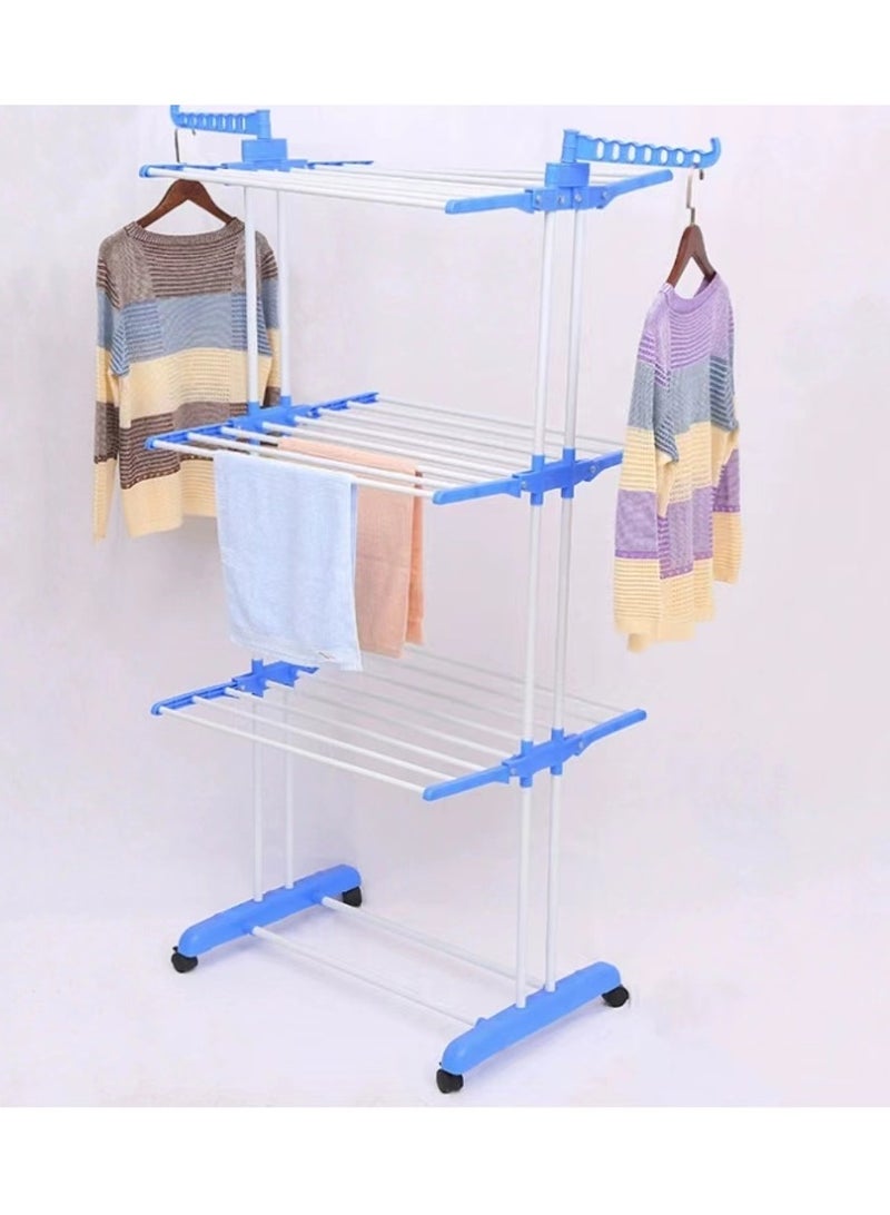 Three layer stainless steel multi-color hanger 172x126x64cm blue - Image 5