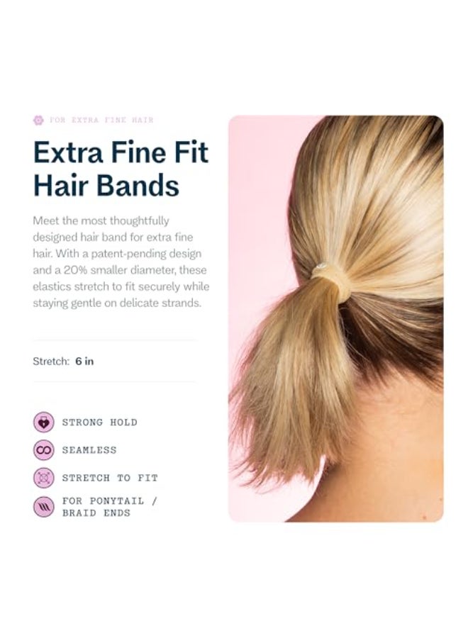 Gimme Beauty XFine Hair Bands SlimFit Elastic Ties for Extra Fine Hair NoDent GentleGrip Ponytail Holders for AllDay Comfort 20 Pack Blonde - Image 3