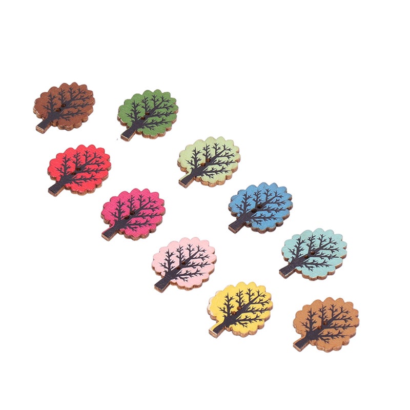 100Pcs Craft Buttons Premium Wood Safe Highly Durable Unique Design Wide Application Wooden Buttons for Sewing DIY - Image 2