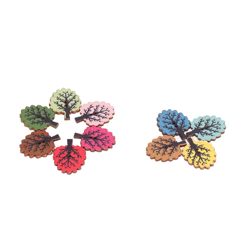 100Pcs Craft Buttons Premium Wood Safe Highly Durable Unique Design Wide Application Wooden Buttons for Sewing DIY - Image 4