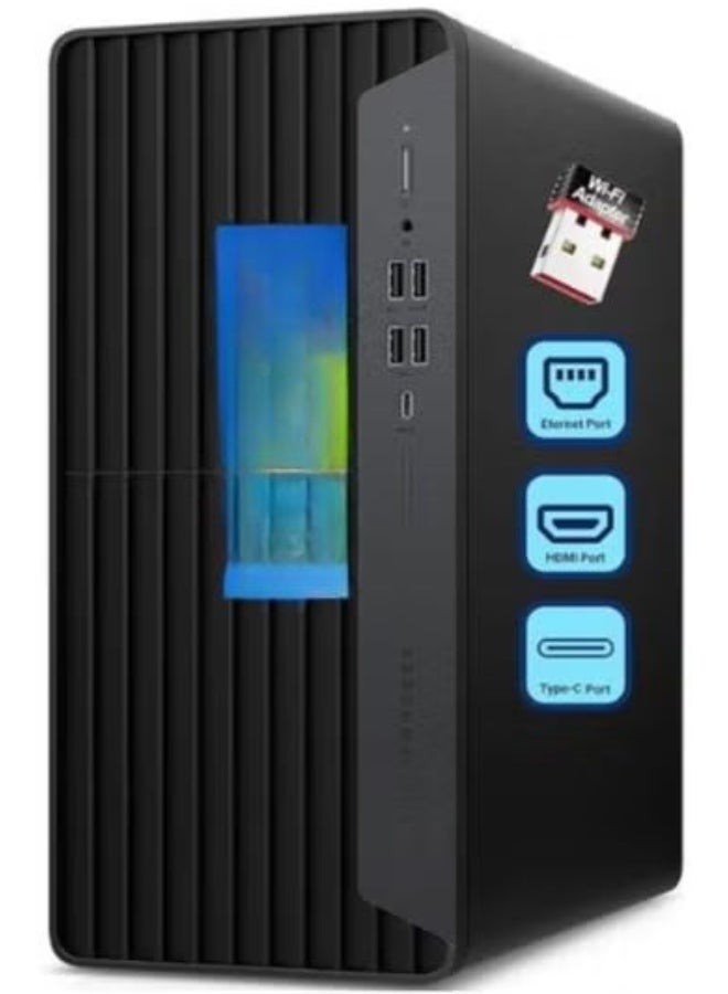 جهاز كمبيوتر مكتبي مايكرو تاور سداسي النواة i5 رامات 32 جيجا هارد SSD 1 تيرابايت كارت شاشة خارجي واي فاي ويندوز 11 - Image 1