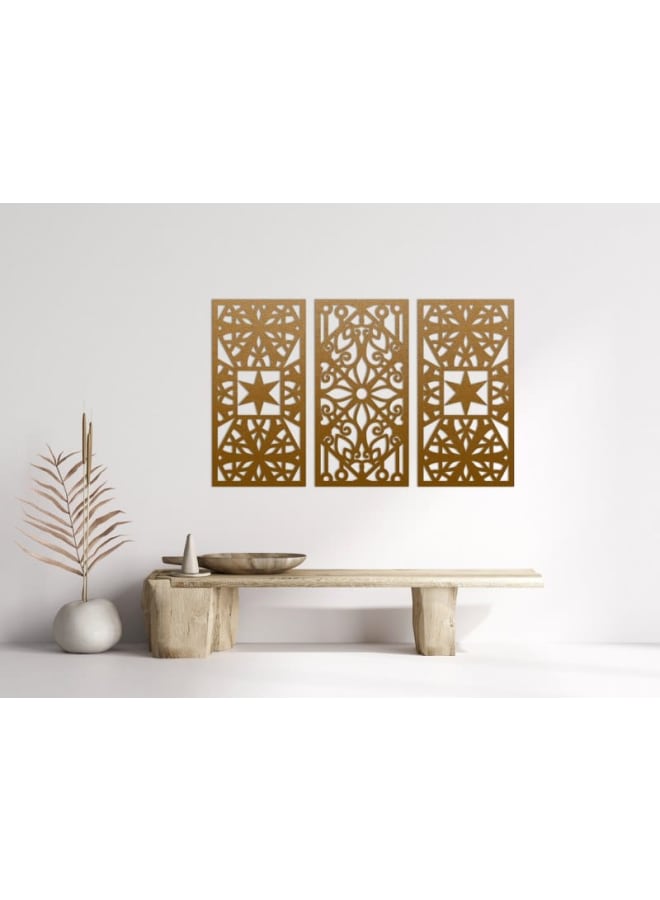 هوم جاليري لوحات فنية جدارية خشبية بضوء النجوم الليلية - Image 1