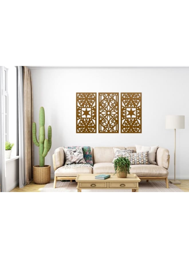 هوم جاليري لوحات فنية جدارية خشبية بضوء النجوم الليلية - Image 2