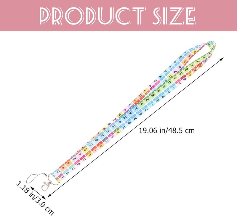 CALLARON 2pcs Educational Chemistry Lanyards for Cell Phone and Id Badge, Detachable Keychain Strap with Periodic Table Design for Science Teachers and Students - Image 2