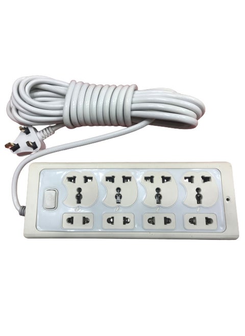 3-Pin Multipurpose Power Socket Extension With 4 Sockets, 5 metre wire