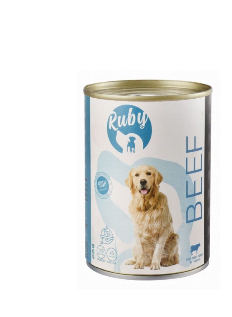 Ruby Wet Food with Beef for Adult Dogs 400 gm