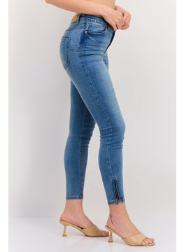 VERO MODA Women Regular Fit Washed Denim Jean, Blue  - Image 2
