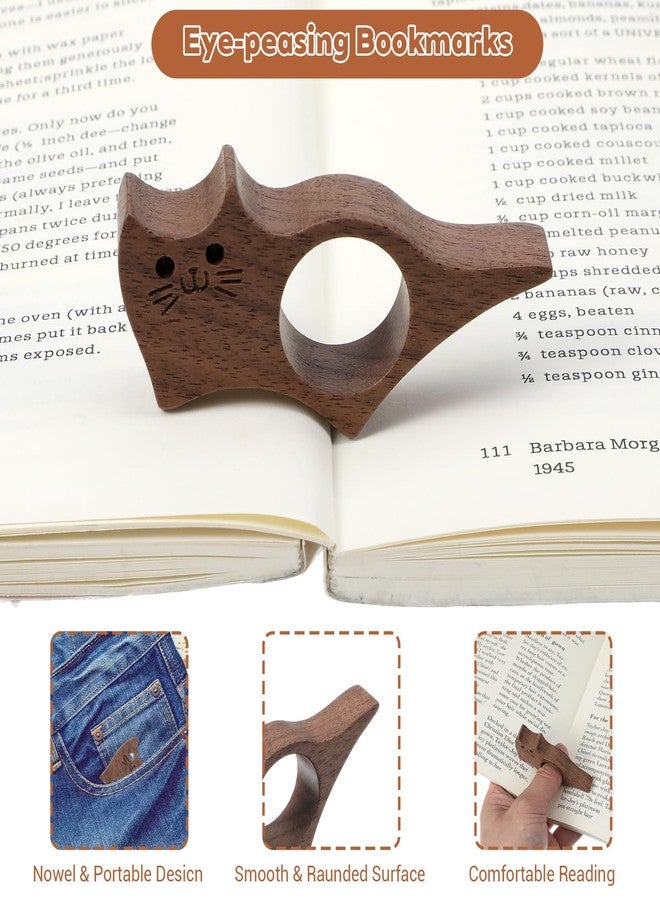 Tyqour Cat Book Page Holder Wooden Thumb Book Opener Holder for Reading Wood Thumb Page Holders Gifts Accessories for Reading Lovers - Image 4