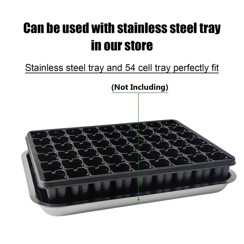 RooTrimmer 54 Cell Seed Starter Trays, 2.8" Deep Plug Tray Seedling for TD377 Nursery Tray, Super Thick Reusable Trays for Easy Transplantation (11.14inch Ã—14.6 inch, 5-Pack) - Image 4