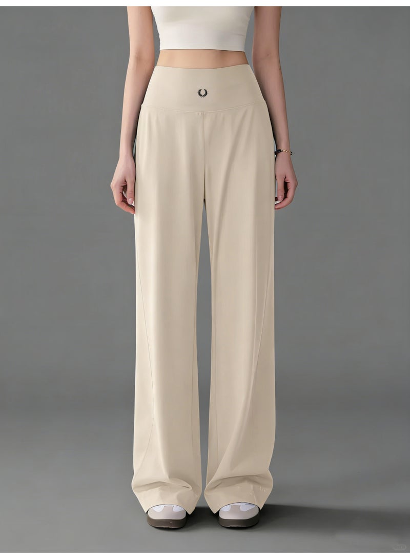 فريد بيري FRED PERRY Women's High Waist Wide Leg Pants - Silk Smooth Casual Pants with Minimalist Logo, Suitable for Sports, Leisure and Daily Wear - Image 4