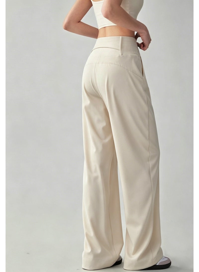 فريد بيري FRED PERRY Women's High Waist Wide Leg Pants - Silk Smooth Casual Pants with Minimalist Logo, Suitable for Sports, Leisure and Daily Wear - Image 5