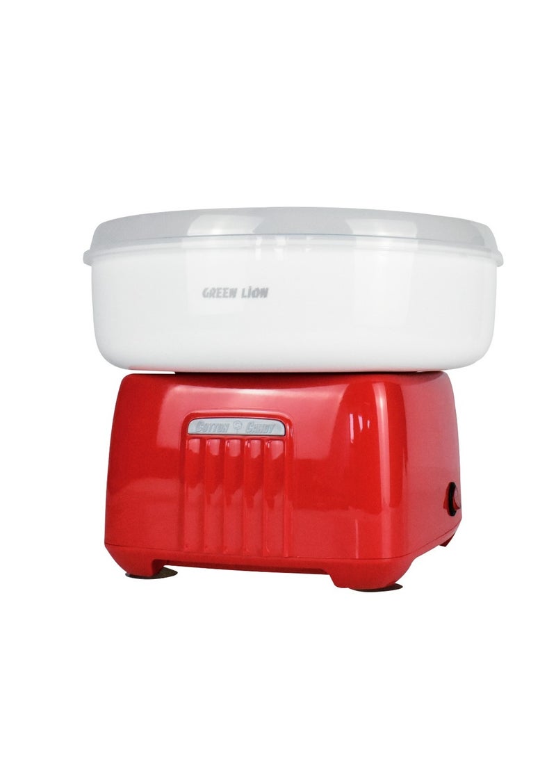 GREEN LION Cotton Candy Maker 500W / Easy to Use Cotton Candyfloss Machine- White/Red  - Image 1