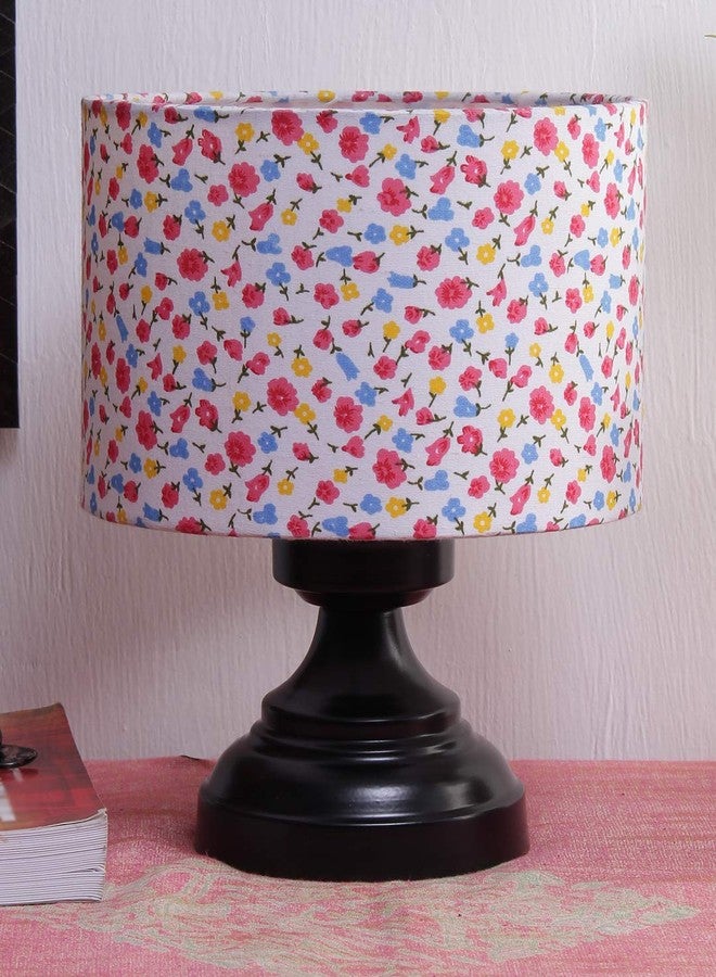 Devansh J166, Multicolor Cotton Shade lamp with Black Base - Image 2