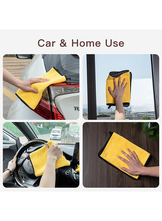 Large Microfiber Car Cleaning Towel 50*100cm, Ultra Soft Wash & Dry Cloth (Grey-Yellow) - Image 5
