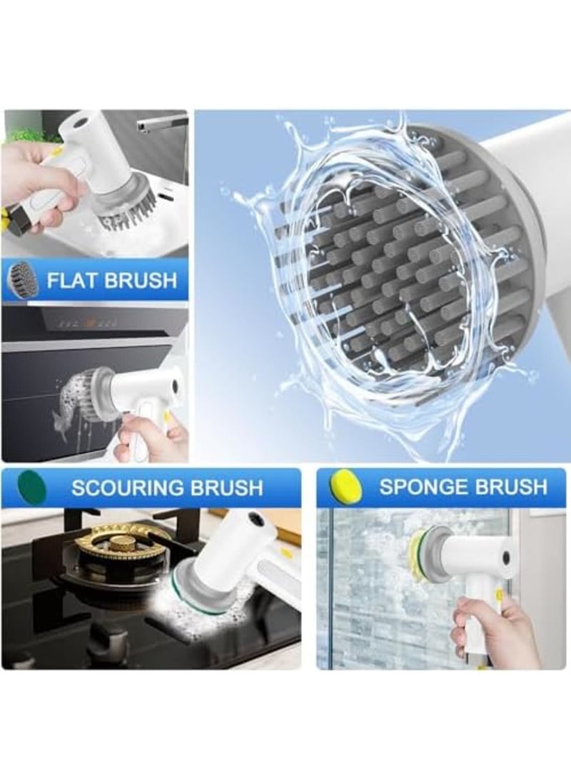 SYOSI Electric Spin Scrubber, Cordless Rechargeable Electric Cleaning Brush with 3 Replaceable Brush Heads, Handheld Power Shower Scrubber for Bathroom Kitchen Tub Tile Wall Floor Sink Window - Image 3