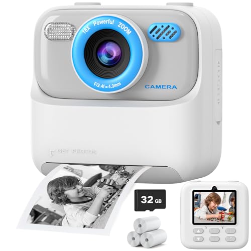 Cimizi Kids Instant Digital Cameras for Boys and Girls 1080P HD DualLens Selfie Digital Camera with Print Paper 32G Card Christmas Birthday Gifts Toys for Toddler and Teenagers Age 316 Years Old - Image 1