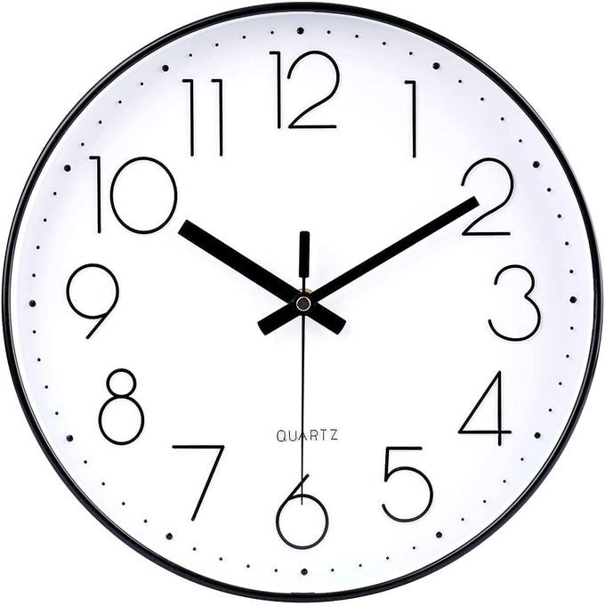 WALL CLOCK 12" SILENT QUARTZ DECORATIVE LATEST WALL CLOCK NON-TICKING CLASSIC CLOCK BATTERY OPERATED ROUND EASY TO READ FOR ROOM/HOME/KITCHEN/BEDROOM/OFFICE/SCHOOL/-