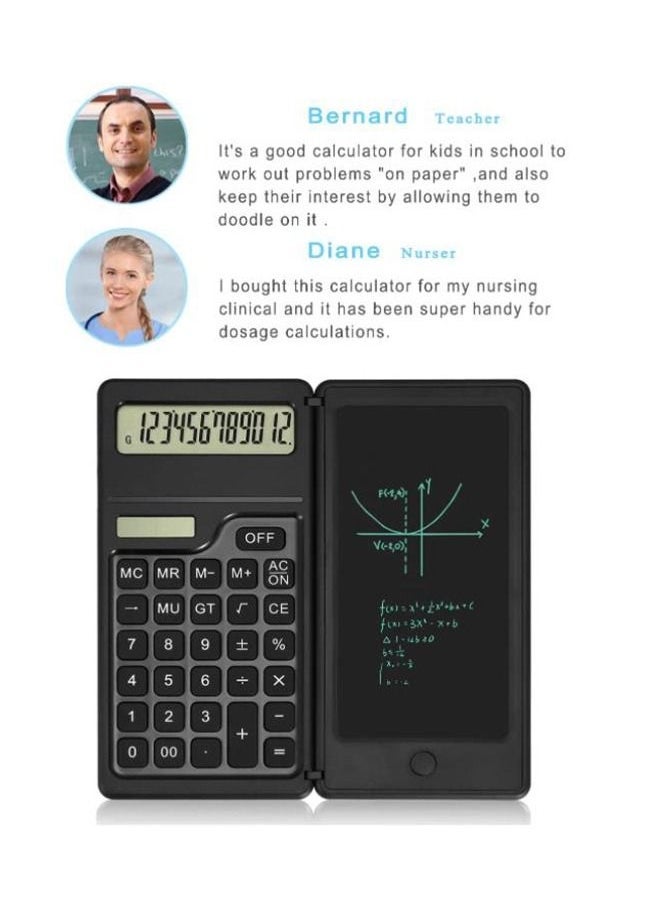 آلات حاسبة مكتبية فاخرة مكونة من 12 رقمًا مع جهاز لوحي للكتابة، وآلة حاسبة أساسية تعمل بالطاقة الشمسية والبطارية للاستخدام في المكتب والمدرسة والأعمال - Image 2