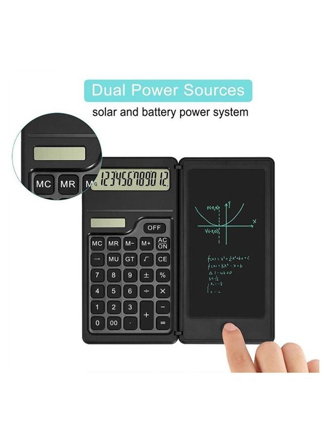 آلات حاسبة مكتبية فاخرة مكونة من 12 رقمًا مع جهاز لوحي للكتابة، وآلة حاسبة أساسية تعمل بالطاقة الشمسية والبطارية للاستخدام في المكتب والمدرسة والأعمال - Image 5
