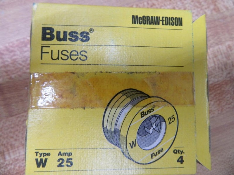 Bussmann W-25 Plug Fuse W25 Buss (Pack of 4) - Image 2