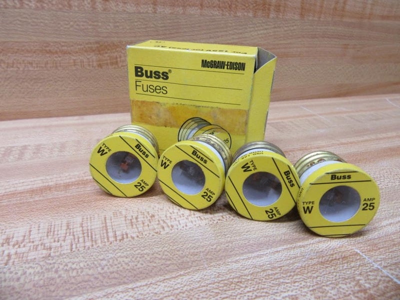 Bussmann W-25 Plug Fuse W25 Buss (Pack of 4) - Image 1