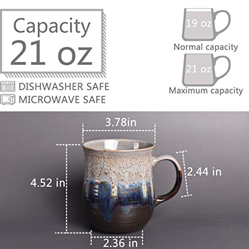 Bosmarlin Large Ceramic Coffee Mug, Big Tea Cup for Office and Home, 21 Oz, Dishwasher and Microwave Safe, 1 PCS - Image 2